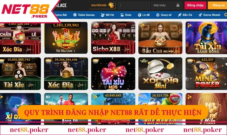 Quy trình đăng nhập NET88 rất dễ thực hiện